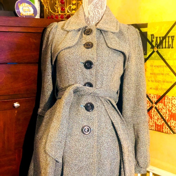 XOXO trench coat with lantern sleeves M - Picture 1 of 8